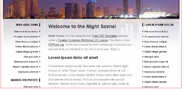 夜景主題企業(yè)網(wǎng)頁模板
