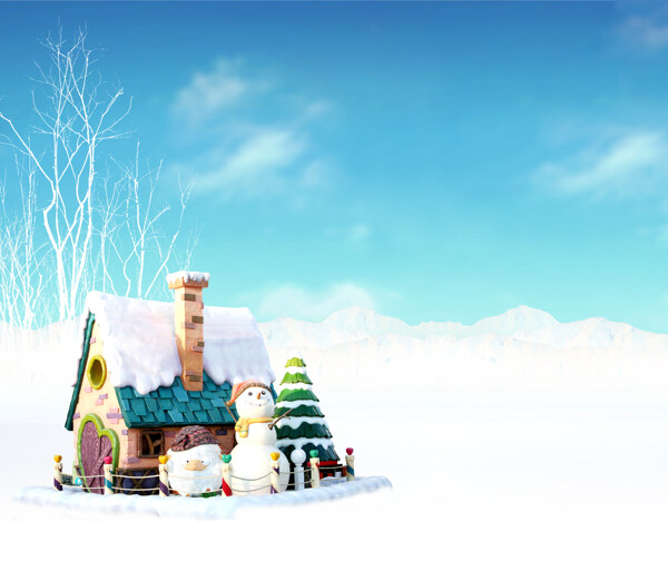雪后室內(nèi)墻紙背景