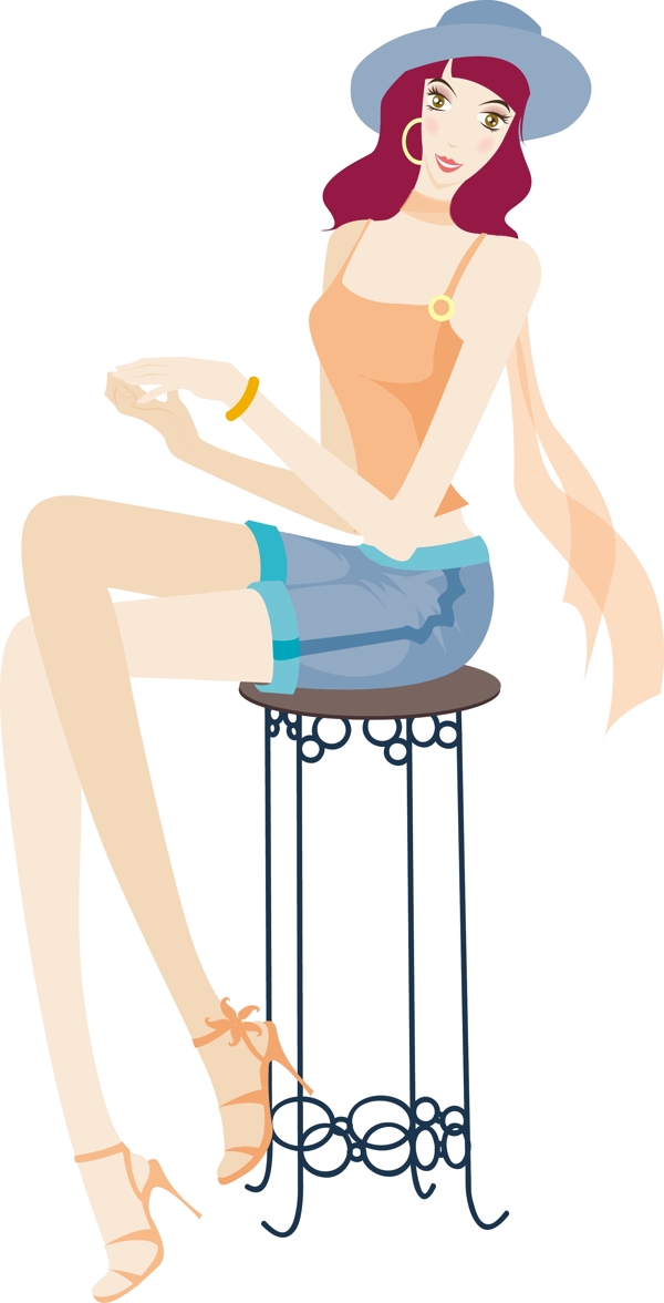 女孩插畫圖片