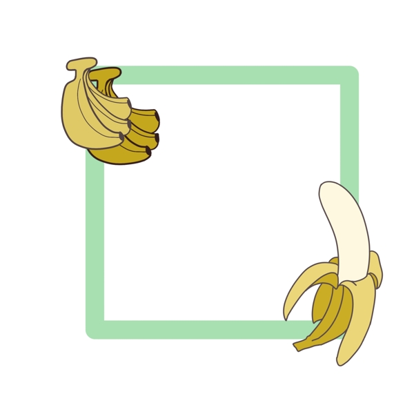 可爱的水果香蕉边框