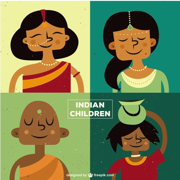 印度儿童插画包