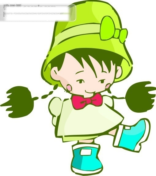 小女孩漫畫矢量圖34