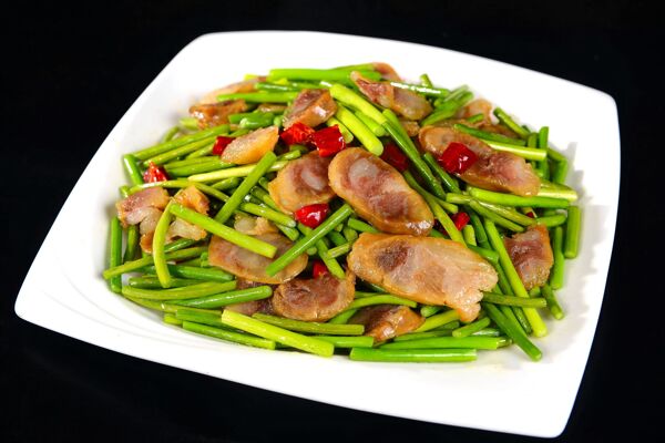 蒜苔炒香腸圖片