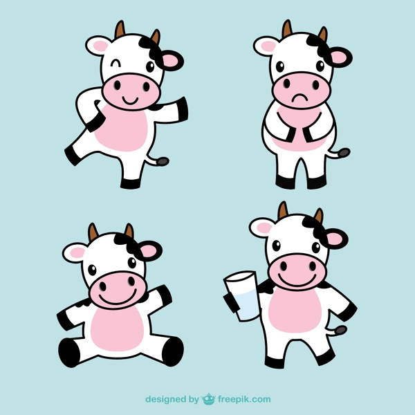 可爱的牛的插图