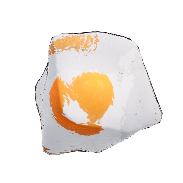 橙子冰块png图