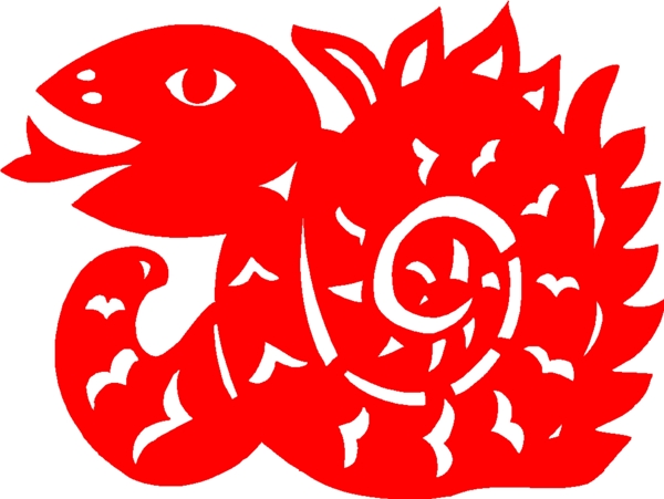 新年喜慶剪紙蛇