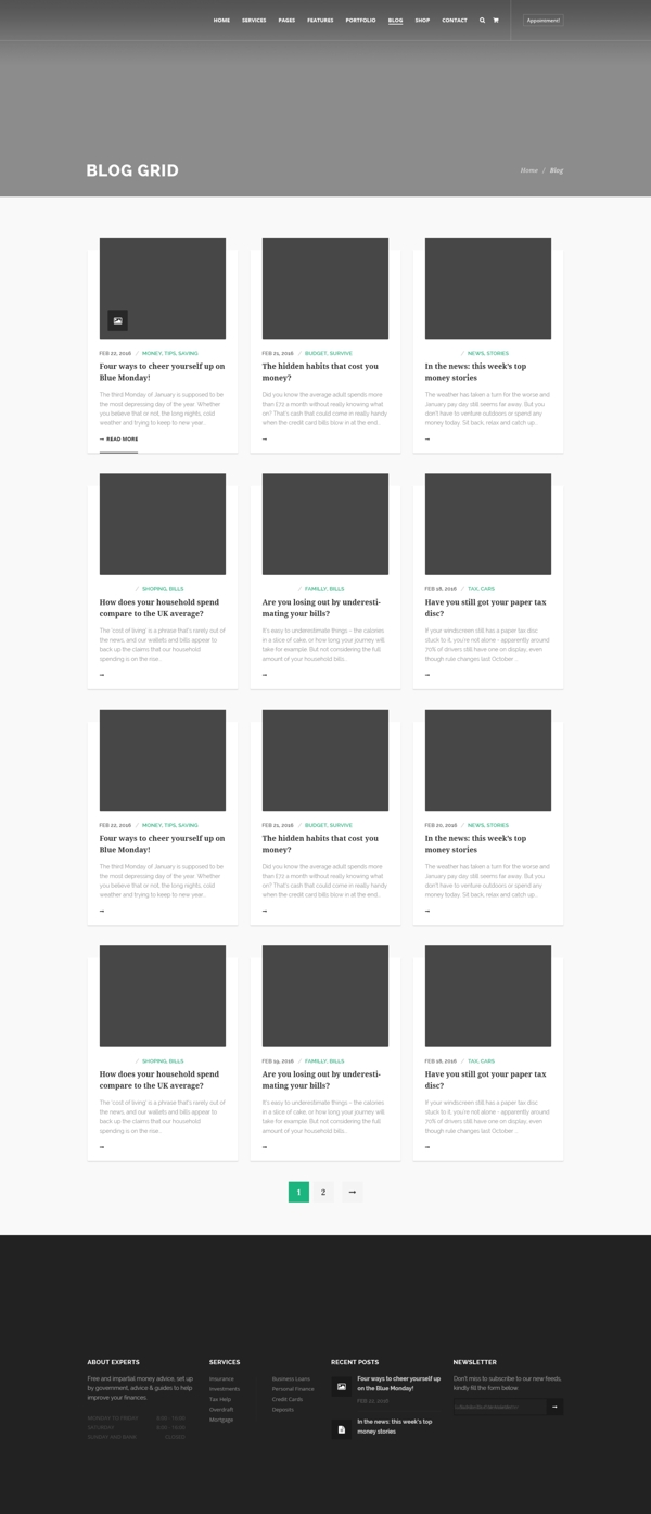 博客黑色风格网页界面PSD模板