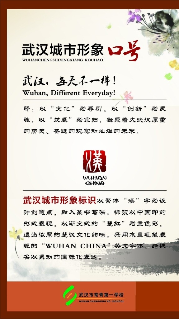 武漢形象口號(hào)展板