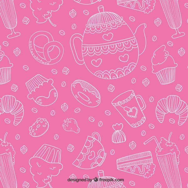 粉色甜點(diǎn)無縫背景