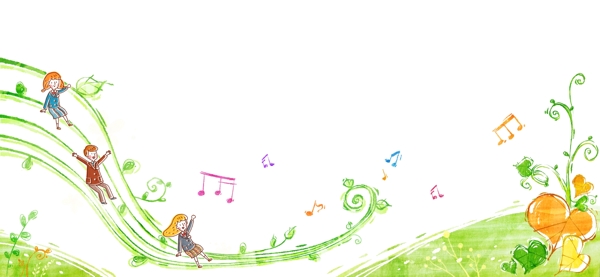 綠色卡通插畫