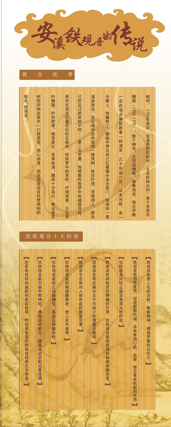 茶葉鐵觀音宣傳易拉寶圖片