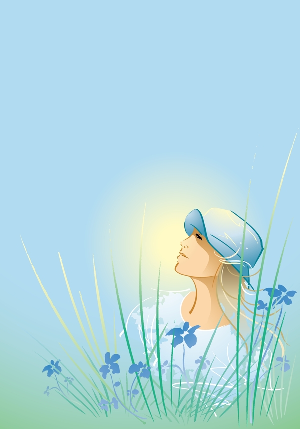 花草田野主題矢量