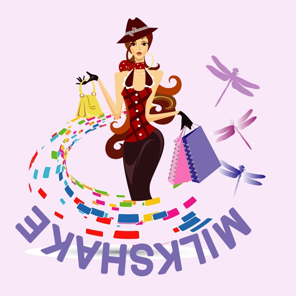 印花矢量圖印燙結(jié)合文字英文女人免費(fèi)素材