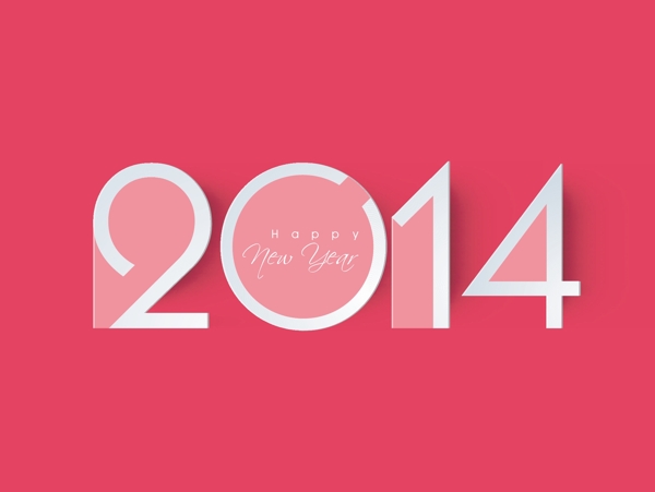 粉紅色的2014新年海報(bào)矢量素材
