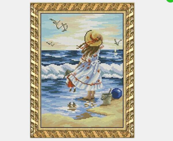 海灘上的小女孩