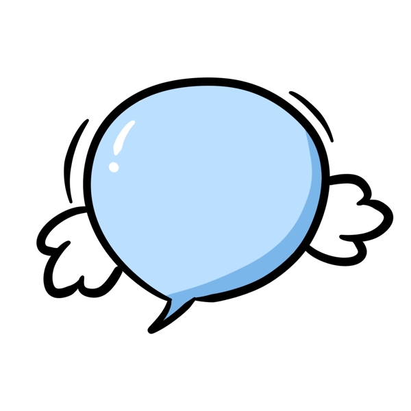 蓝色翅膀气泡对话框下载