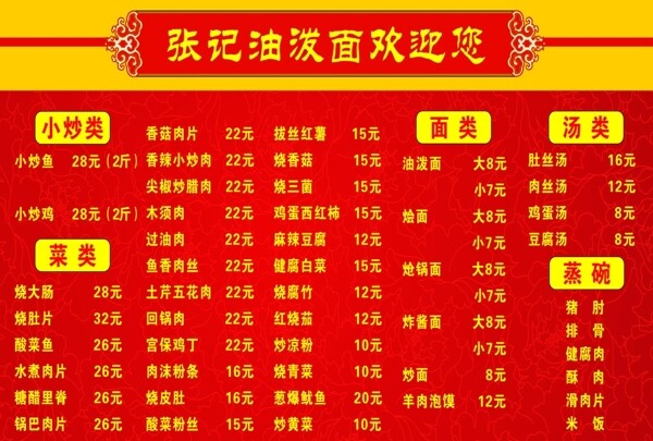 價目表