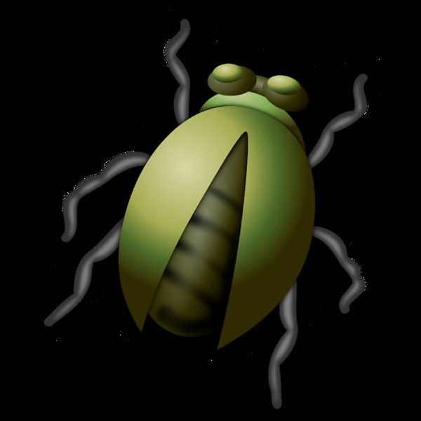 3D绿色虫子免抠png透明素材