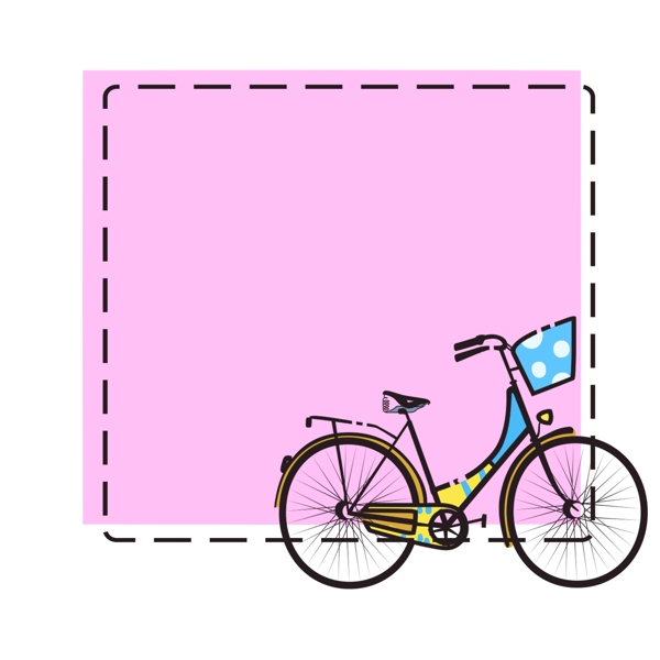 自行车边框手绘插画