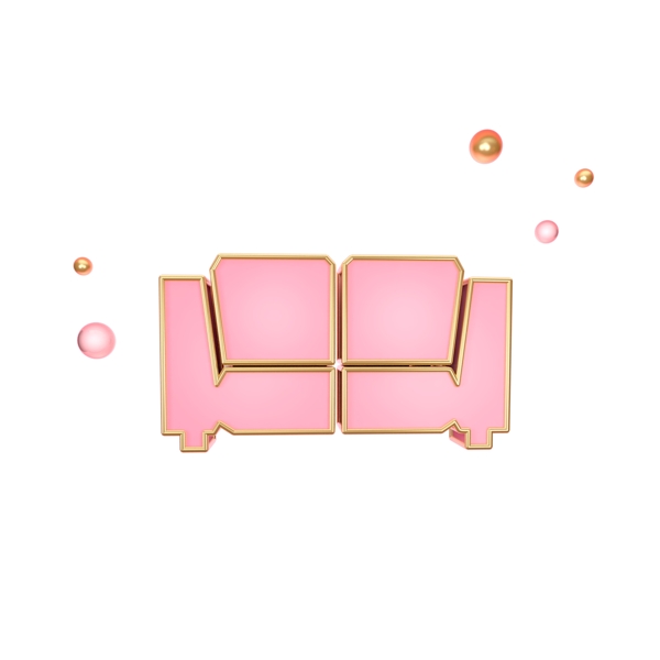创意粉色沙发图标