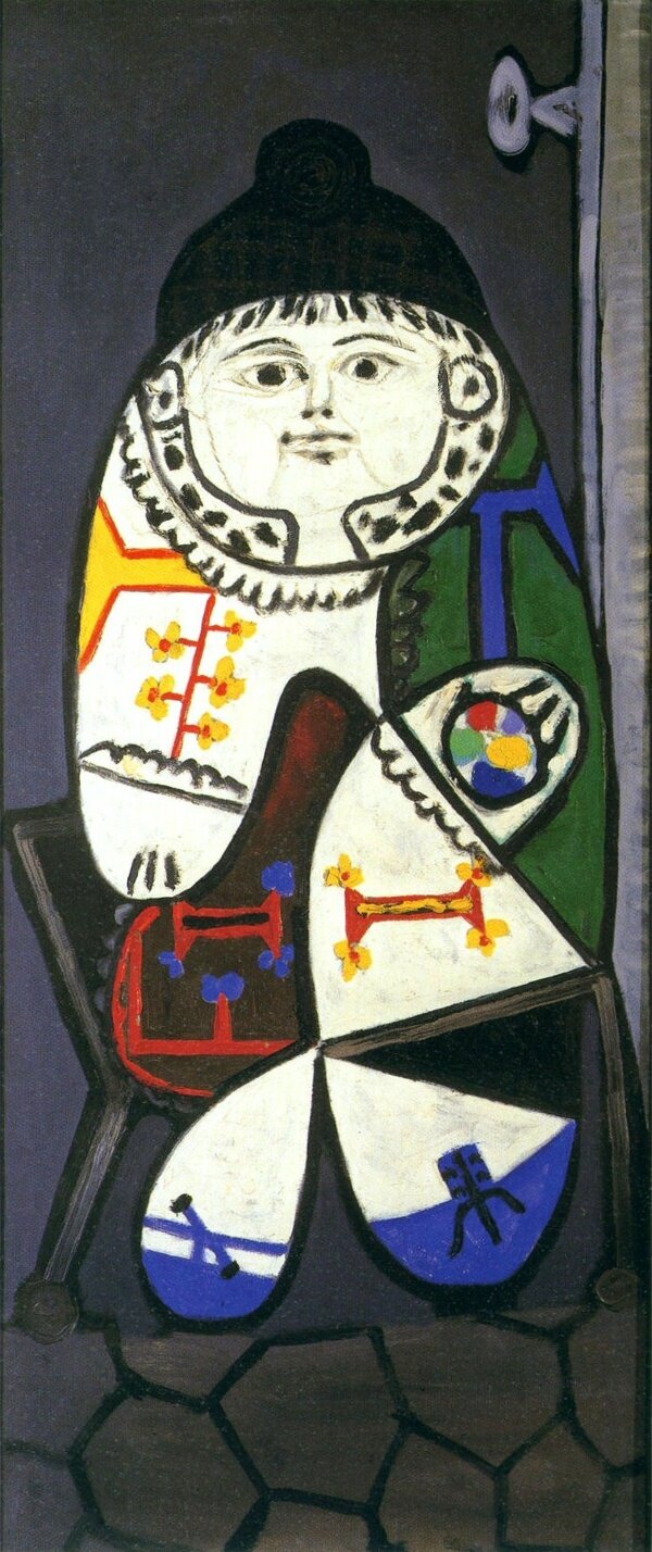 1948Claudeencostumepolonais西班牙画家巴勃罗毕加索抽象油画人物人体油画装饰画