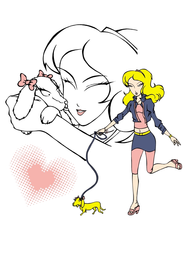 女裝t恤圖美女圖片