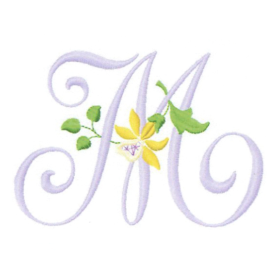 繡花文字字母花朵免費(fèi)素材