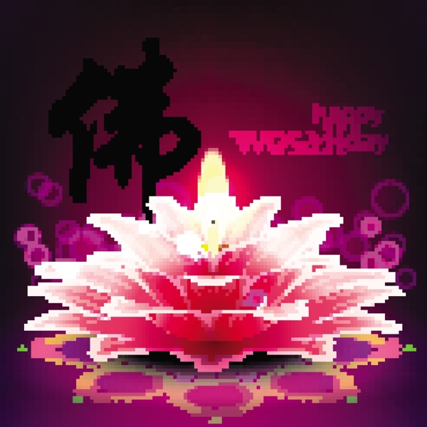 衛(wèi)塞節(jié)矢量為蓮花燈