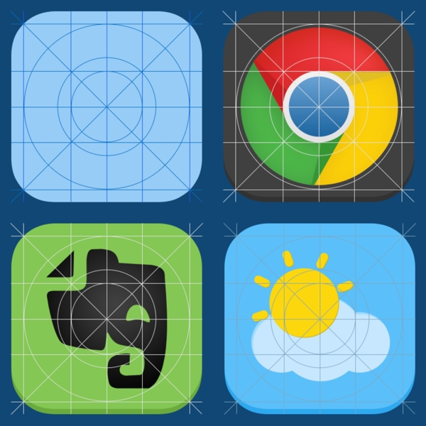 iOS7圖標指南psd素材