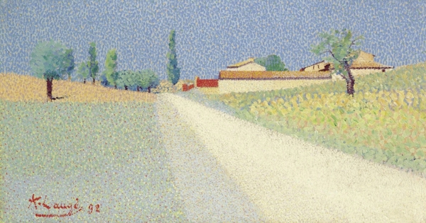 AchilleLaugeTheRoadinCompagne1892法国画家阿希尔拉格AchilleLauge印象派风景自然田园油画装饰画