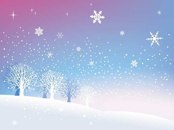 風(fēng)景矢量圖雪景矢量素材