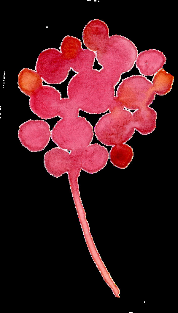 红色斑点树枝卡通透明素材