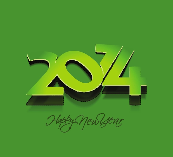 綠色2014新年背景矢量素材