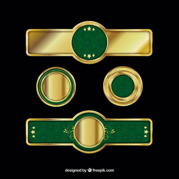 金色和綠色徽章