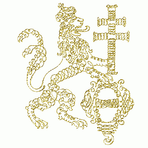 繡花獅子皇冠十字架圖騰免費素材