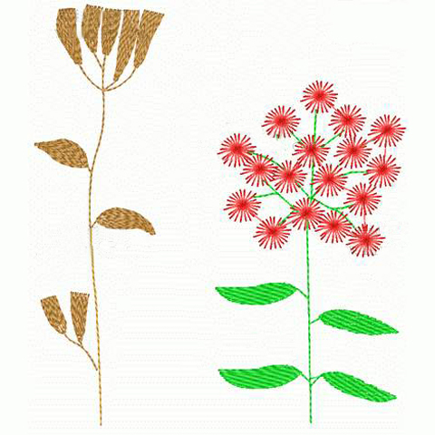 繡花植物花色彩紅色免費素材