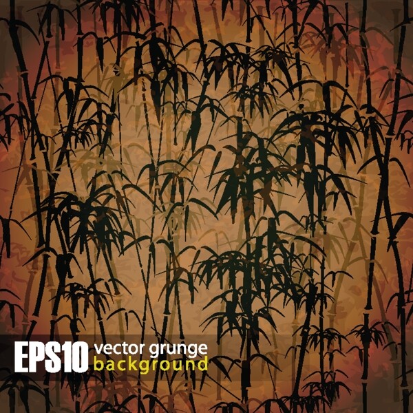 復(fù)古竹林花紋背景