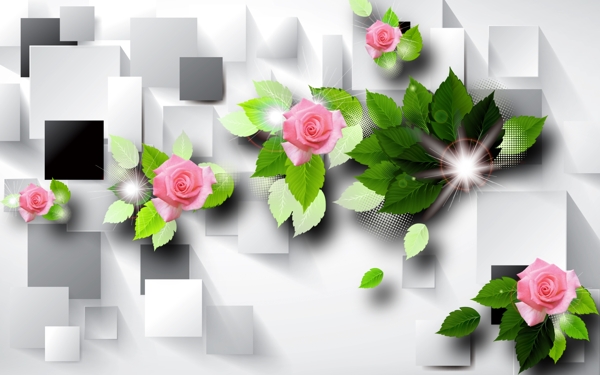 花卉3D背景墻