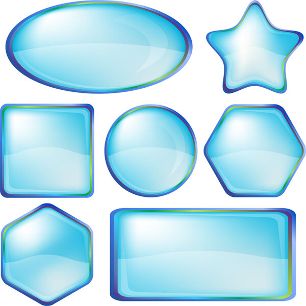 蓝色水晶按钮图标图片1