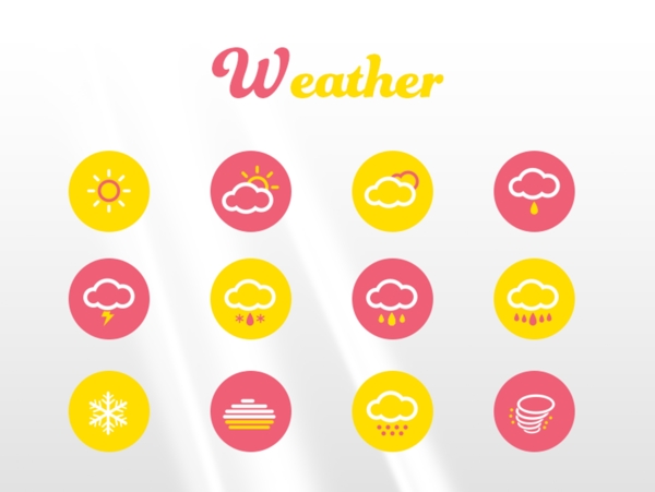 天氣扁平化圖標weather圖片