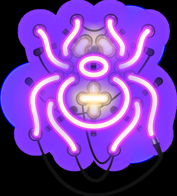 紫色蜘蛛水彩手繪透明素材