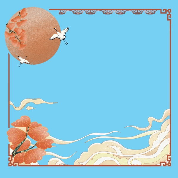 中国风仙鹤艺术边框图片
