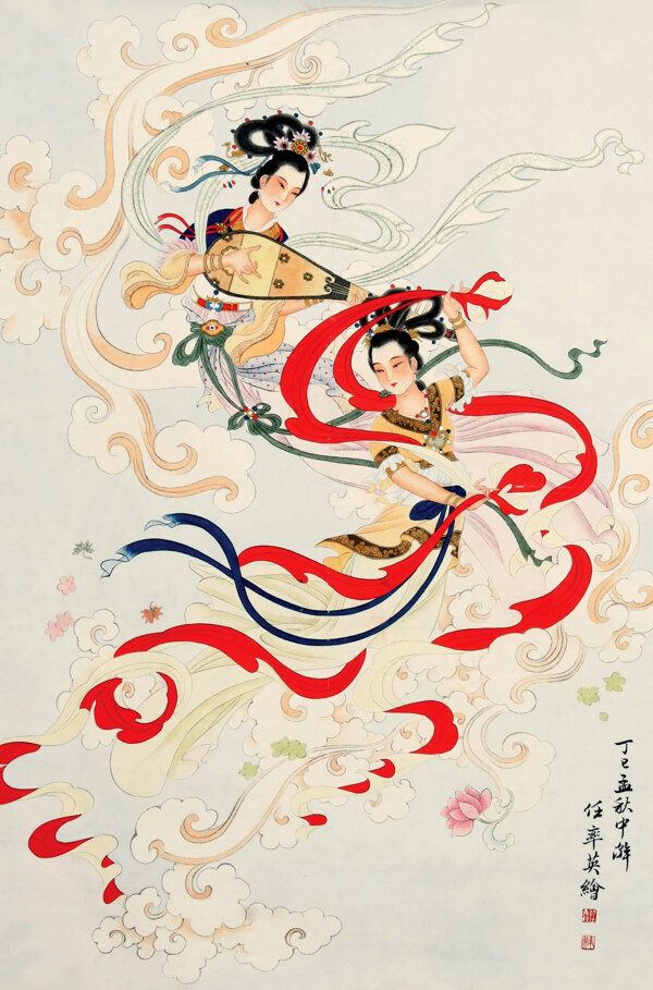 飛天國畫圖片