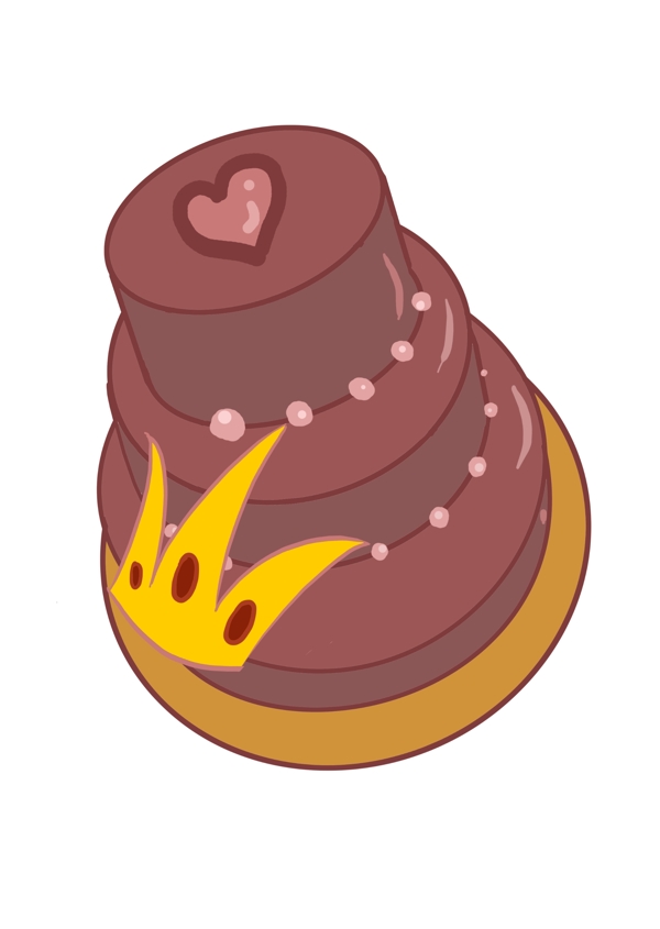巧克力皇冠蛋糕插画
