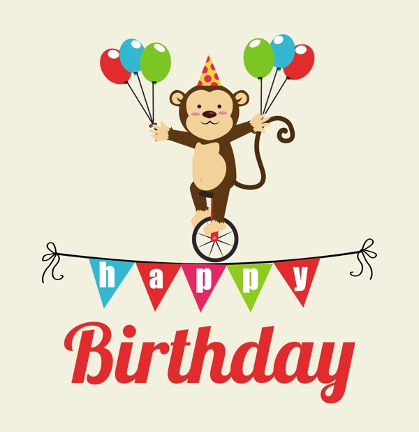 猴子生日賀卡