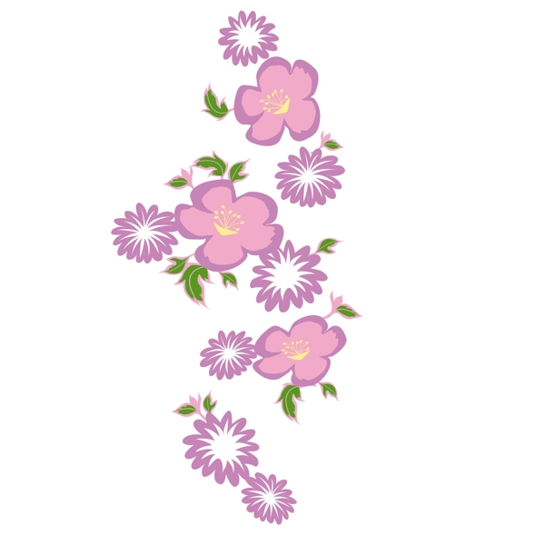 印花矢量图优雅植物优雅植物花卉粉色免费素材