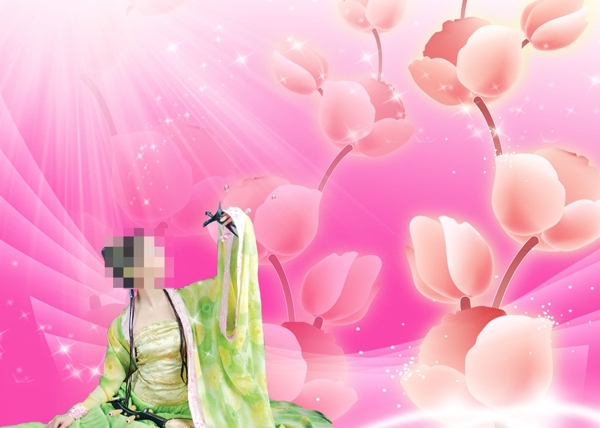 仙女與鮮花廣告圖片