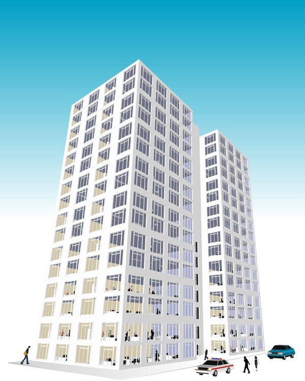 高樓建筑矢量素材2