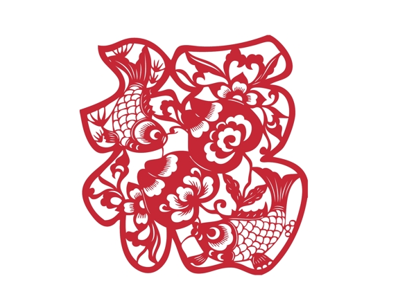 福字剪紙矢量素材