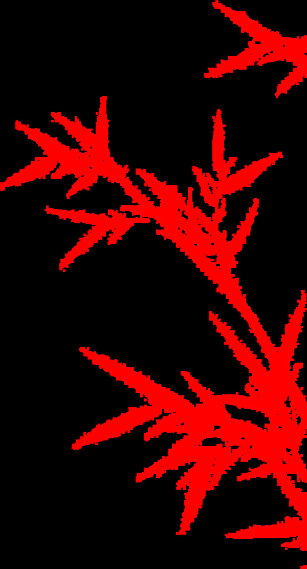 红色竹叶装饰元素图